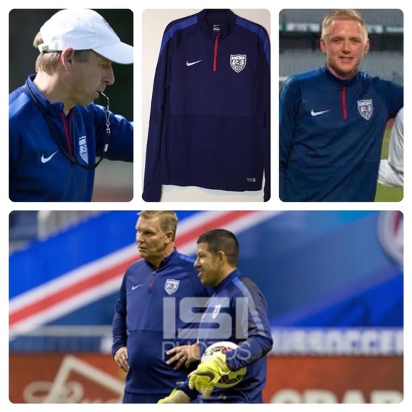NIKE USA MENS SOCCER NATIONAL TEAM 2015 PLAYER ISSUED MIDLAYER PULLOVER SMALL